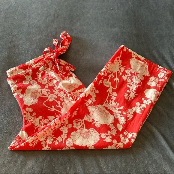 NWT J. Crew Crop Flare Leg Lightweight Floral Coral Pants Size XS - Picture 8 of 9